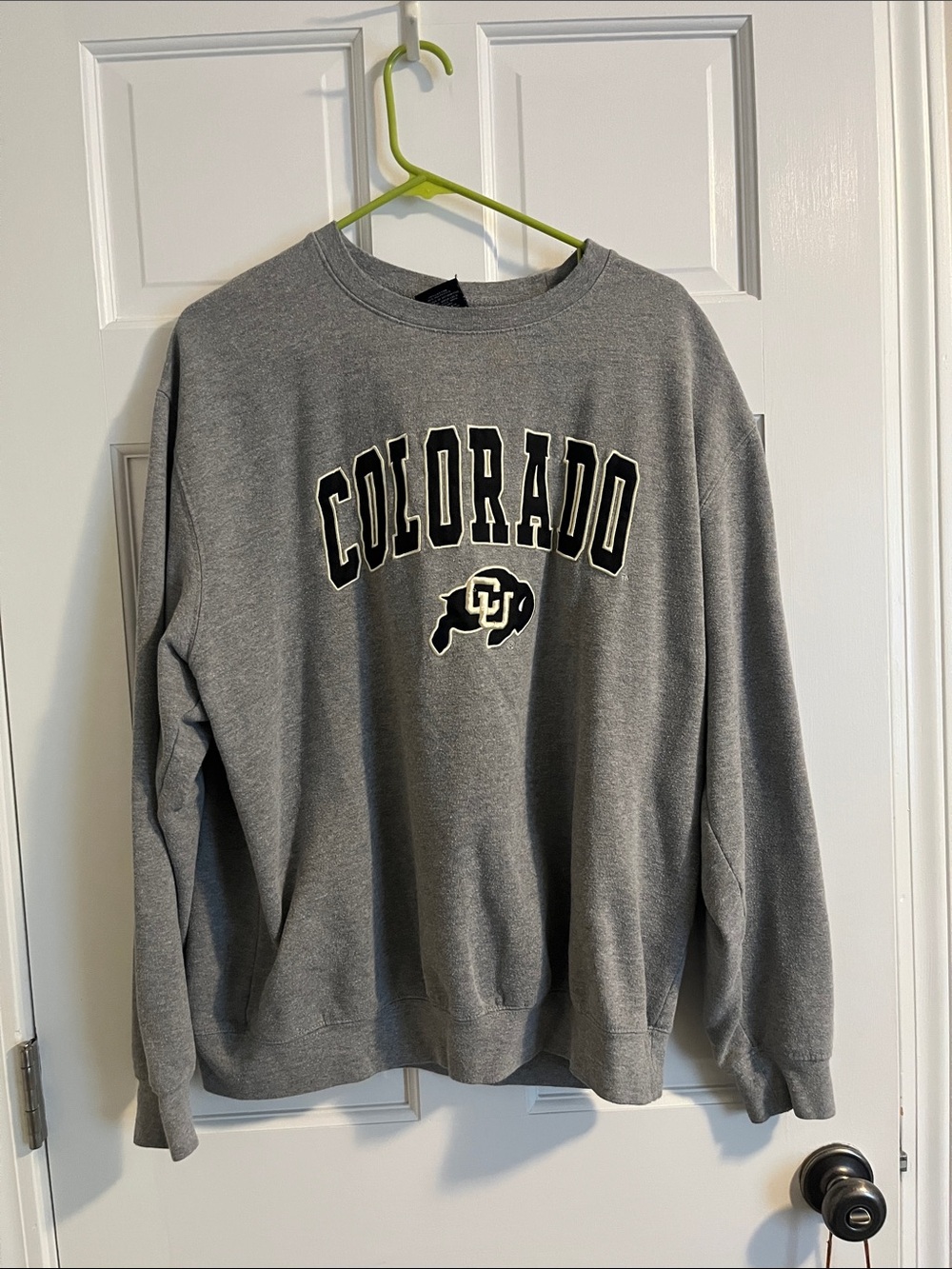 Colosseum Gray Colorado Crewneck Sweatshirt with Black & White Lettering